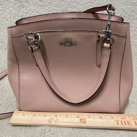Coach Minetta Crossbody Shoulder Bag Convertible Petal Pink Pebble Leather EUC - Picture 12 of 15